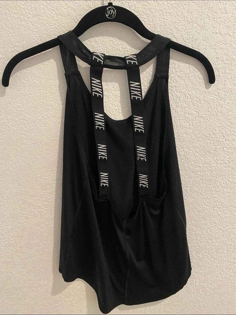 Nike Black Tank with White Swoosh and Branded Straps